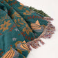 Shaani Floral & Bird Reversible Cotton Throw Blanket — Soft Cozy Sofa & Bed Cover