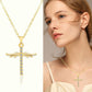 Angel Wings Cross Pendant Necklace For Woman