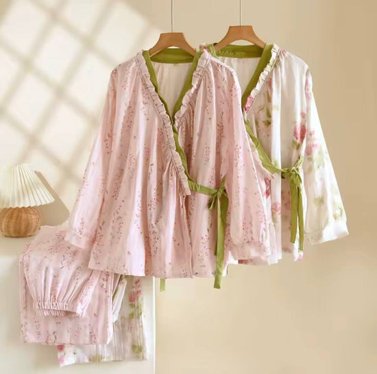 Shaani Floral Kimono Loungewear Set | Special offer: Buy 2 pajamas, pay for 1 | Limited time only